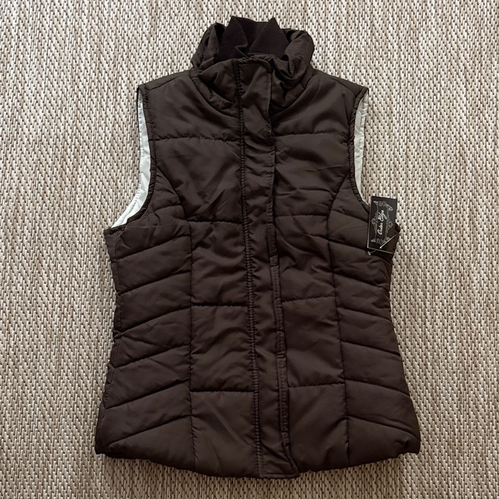 NWT Women's Chocolate Brown Quilted Vest